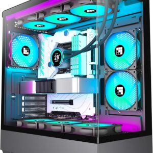 FOIFKIN F1 PC Gehäuse - Vorinstallierter 6 PWM ARGB-Lüfter, ATX Mid-Tower