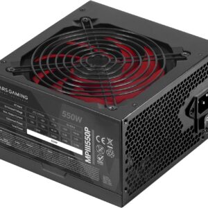 Mars Gaming MPIII550P, ATX-Netzteil 550W, 5 Jahre Garantie, APFC, 120mm FDB-Lüfter AI-RPM, DC-DC- und SMD-Technologien, Japanische 105º-Kondensatoren, Ummantelte Premium-Kabel, Schwarz